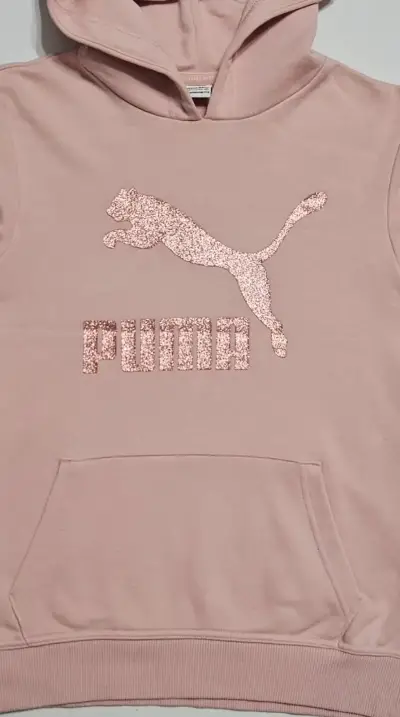Polerón con capucha rosa Puma para niña - miniatura 4