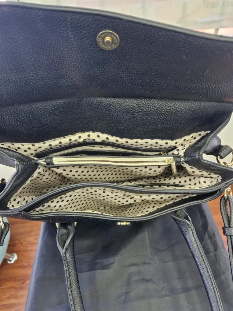 Bolso de cuero negro Crabtree elegante - 3