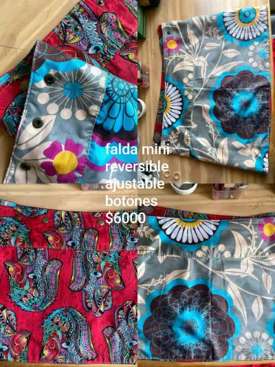 Falda mini reversible con botones ajustables - miniatura 4