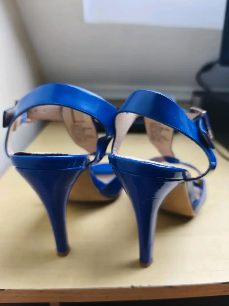 Sandalias de tacón alto azul para mujer - 3