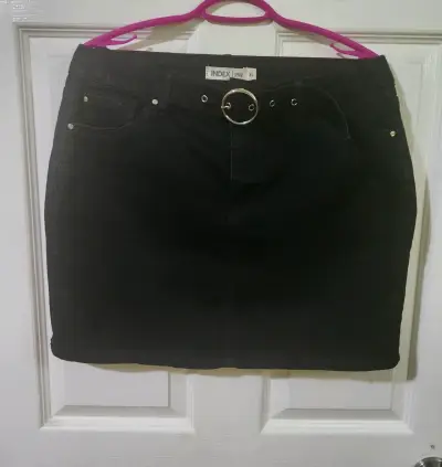 Falda de color negro con cinturón Index talla XL - miniatura 1