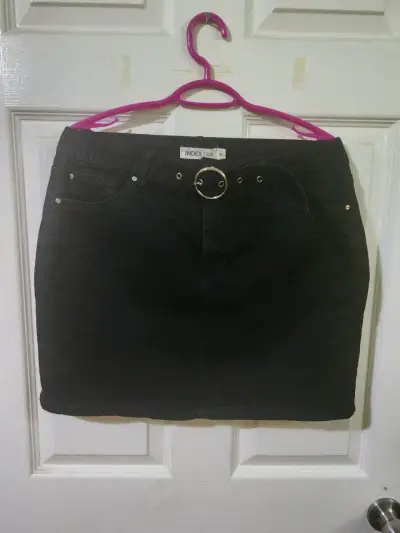 Falda de color negro con cinturón Index talla XL - miniatura 2
