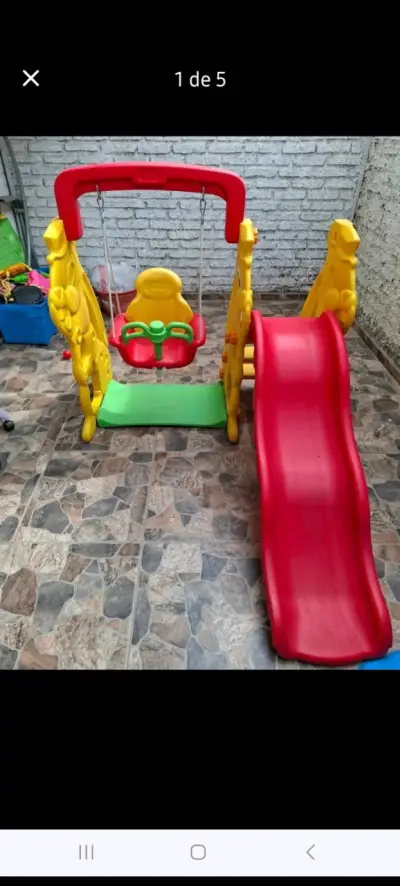 Resbalín y columpio infantil conejo amarillo - miniatura 2