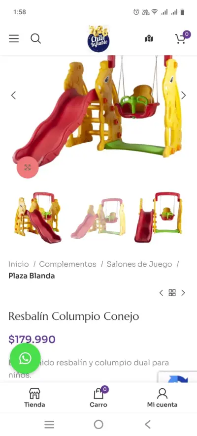 Resbalín y columpio infantil conejo amarillo - miniatura 3