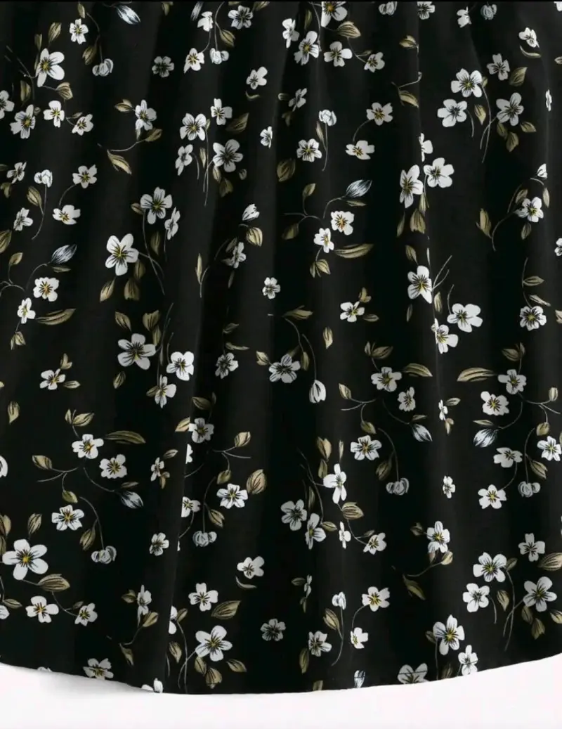 Vestido corto floral negro con tirantes talla M - 5