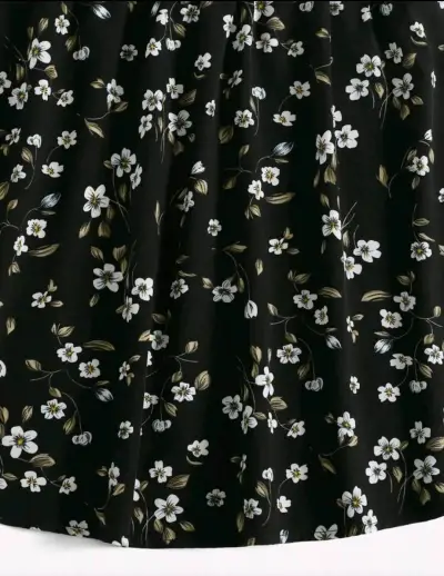 Vestido corto floral negro con tirantes talla M - miniatura 5