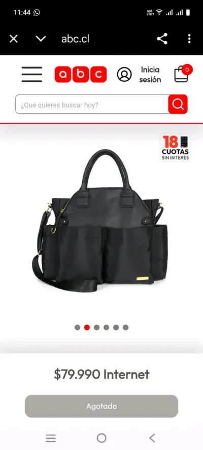 Pañales Bolso negro con múltiples bolsillos - miniatura 1
