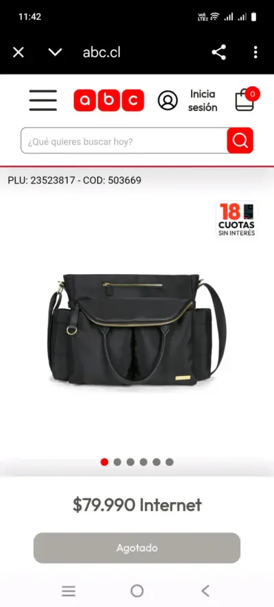 Pañales Bolso negro con múltiples bolsillos - miniatura 2