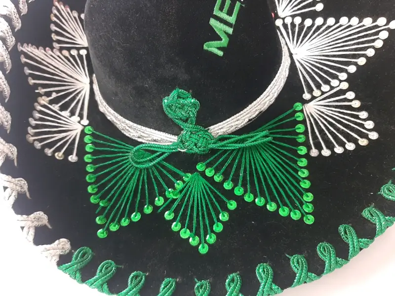 Sombrero charro mexicano bordado a mano - 1