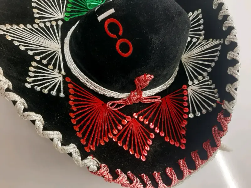 Sombrero charro mexicano bordado a mano - 3