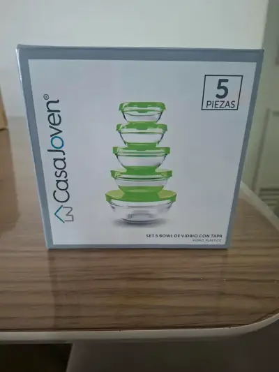 Set de 5 bowls de vidrio con tapa Casa Joven - miniatura 1