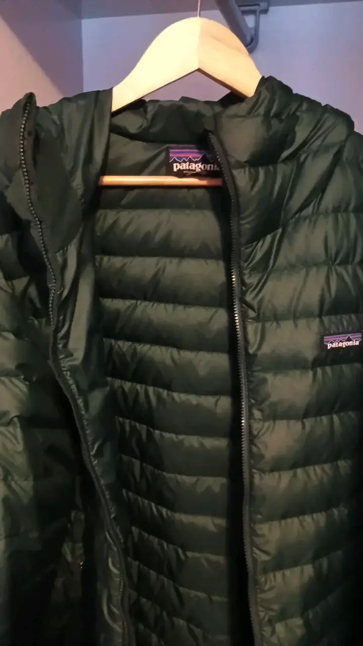 Chaqueta acolchada verde Patagonia con capucha - 4