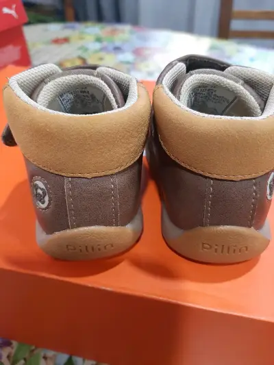 Botines de cuero para niño Pillin marrón - miniatura 1