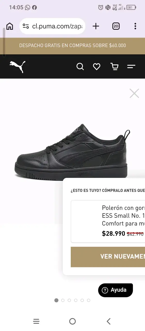 Zapatillas negras Puma Rebound V6 Lo Jr - 2