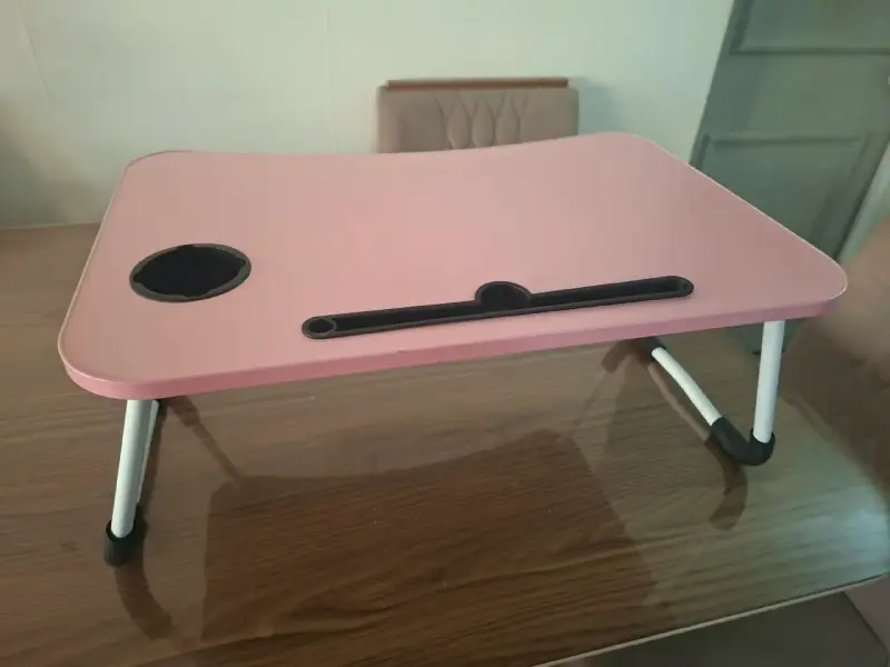 Mesa Plegable Portátil para Computador Rosa