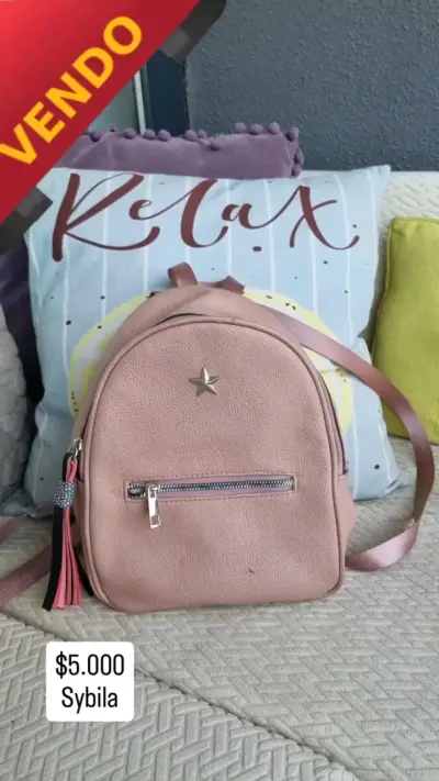 Mochila pequeña rosa con estrella Sybila - miniatura 1