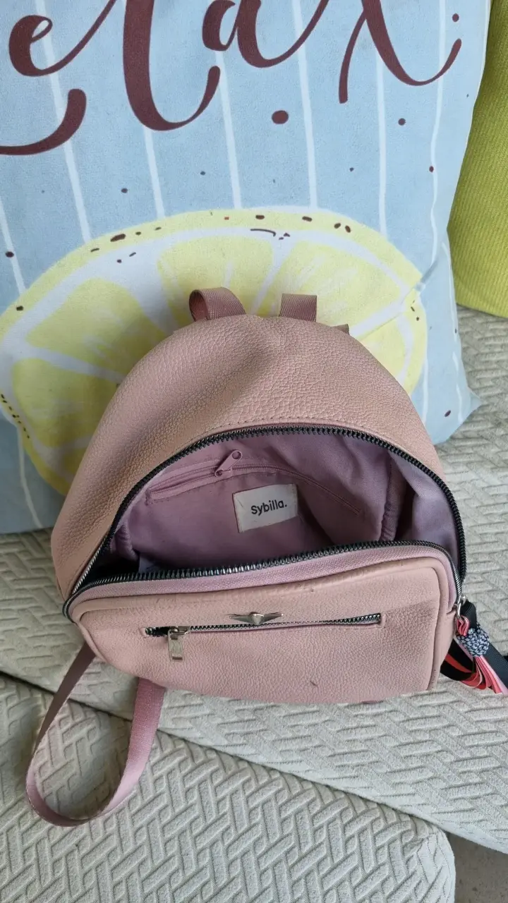 Mochila pequeña rosa con estrella Sybila - 2