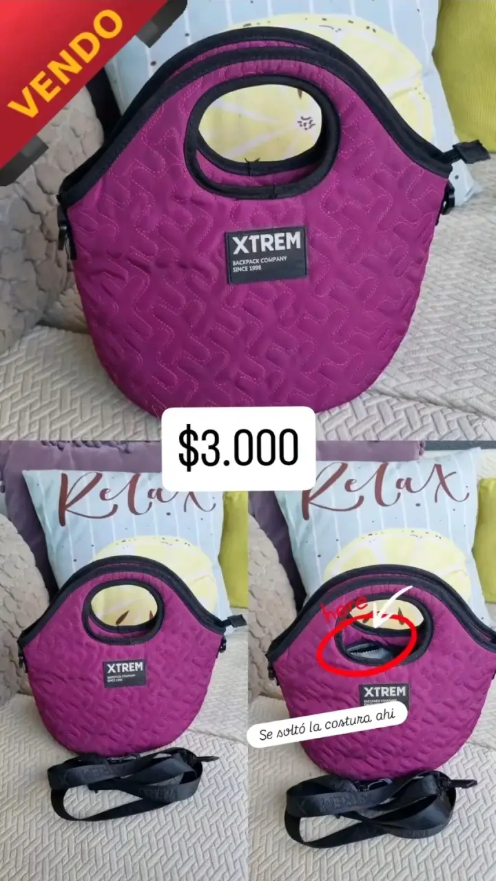 Bolso morado Xtrem con detalle de costura - 1