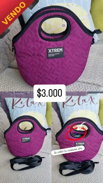 Bolso morado Xtrem con detalle de costura - miniatura 1