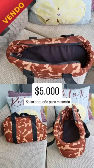 Bolso para mascota pequeño con diseño de huesos - miniatura 1