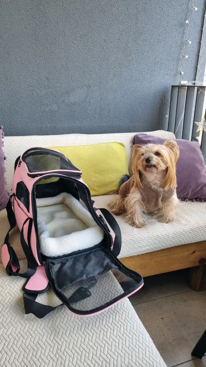 Bolso transportador para mascotas rosa nuevo - 3