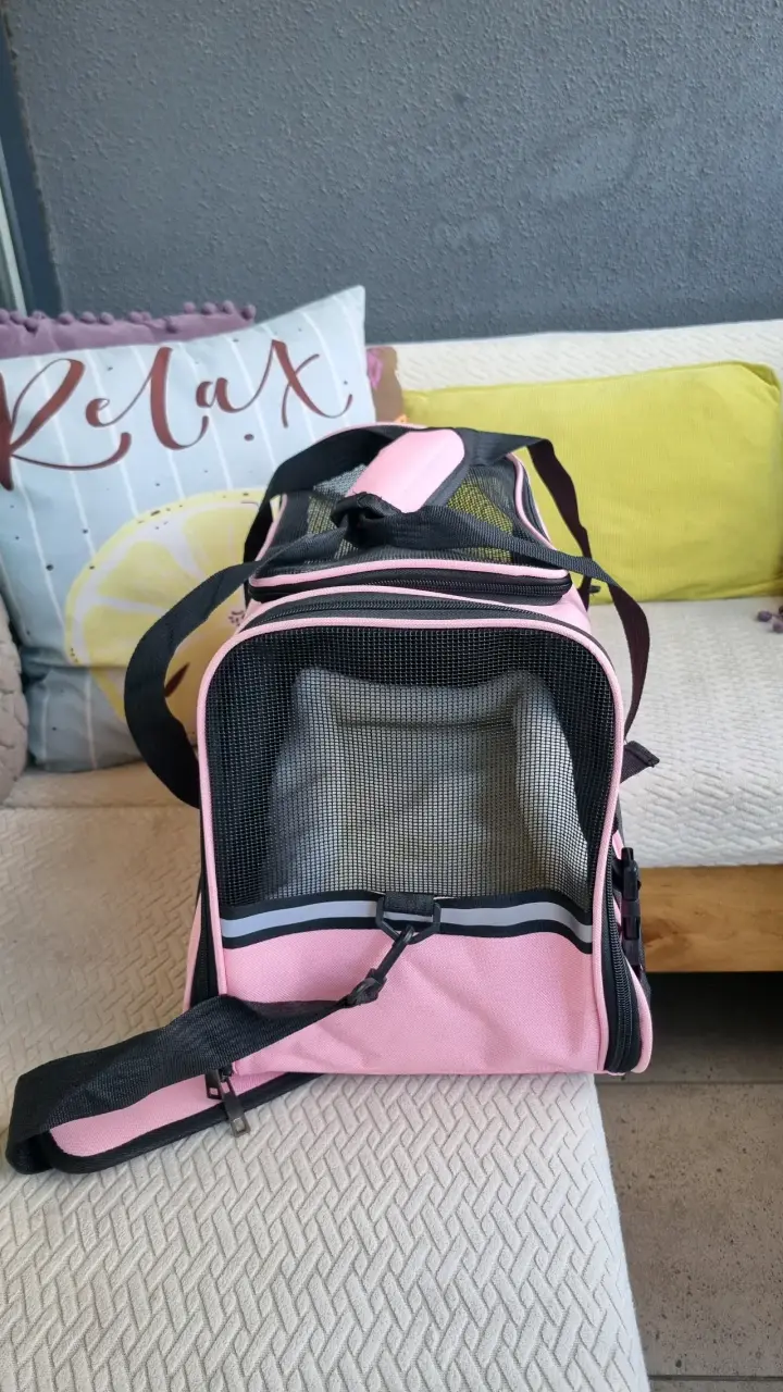 Bolso transportador para mascotas rosa nuevo - 4