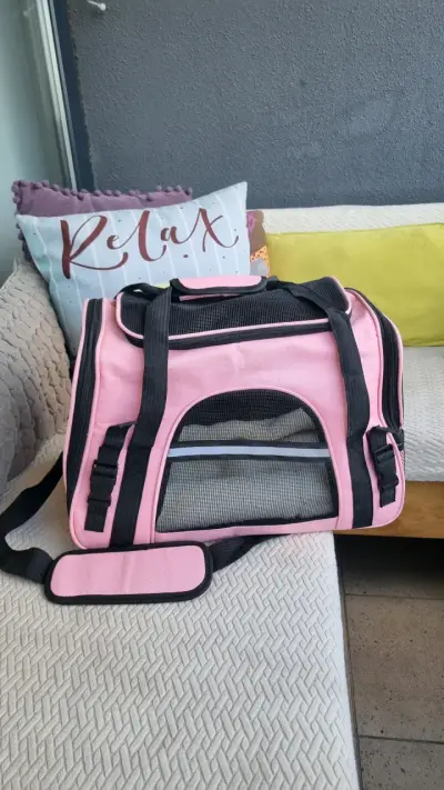 Bolso transportador para mascotas rosa nuevo - miniatura 5