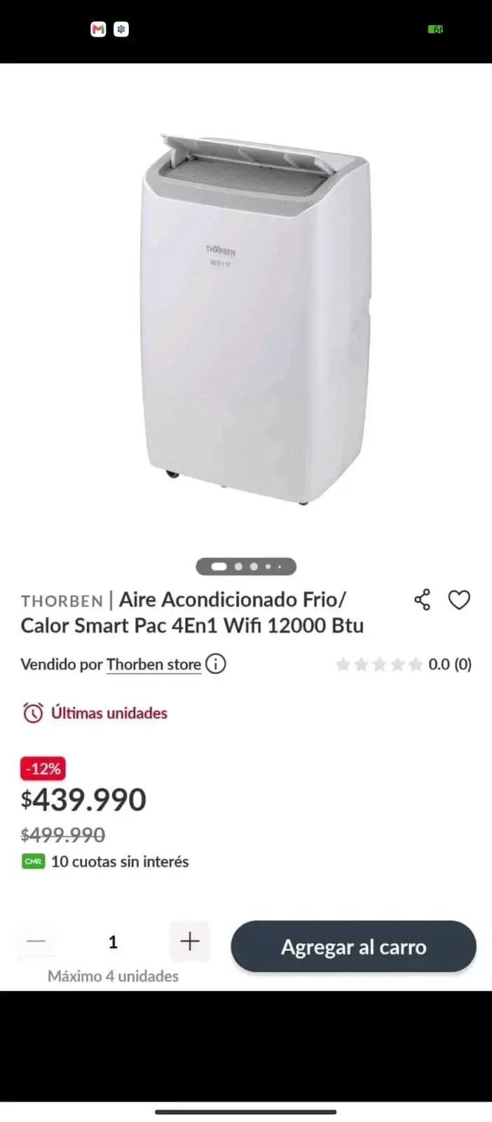 Aire Acondicionado Frío/Calor Thorben 12000 BTU