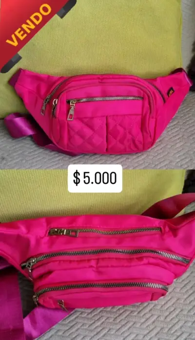 Riñonera fucsia con múltiples bolsillos - miniatura 1
