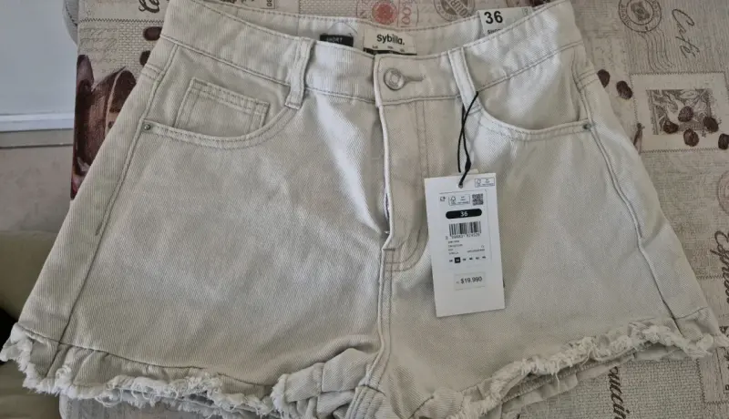Shorts de mezclilla beige Sybilla talla 36 - 2