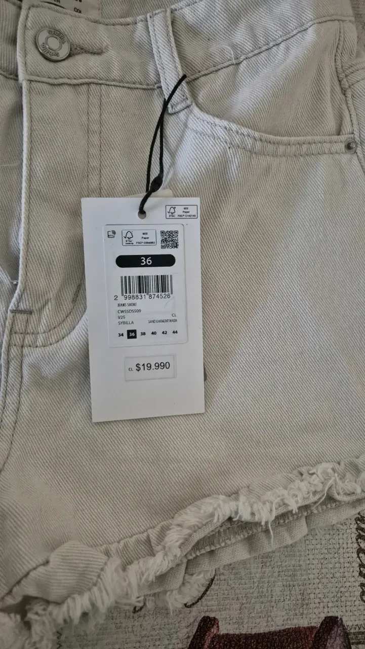 Shorts de mezclilla beige Sybilla talla 36 - 3