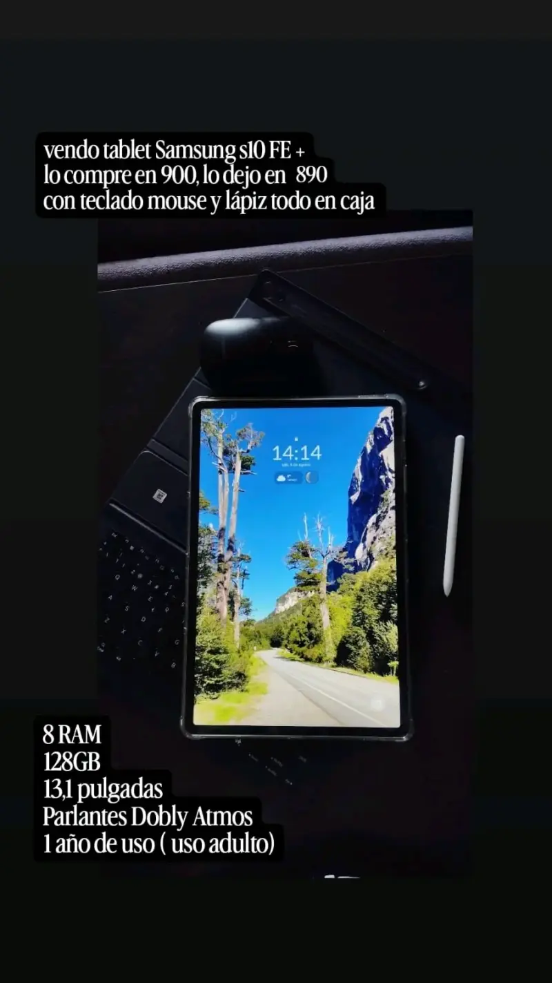 Tablet Samsung S10 FE+ con teclado y lápiz