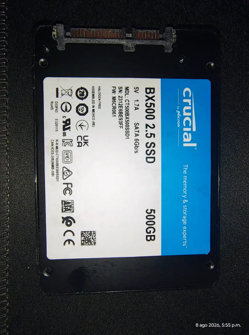 Disco SSD Crucial BX500 500GB 2.5" - 2