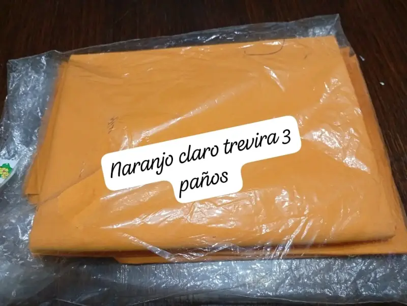 Tela naranjo claro Trevira 3 paños