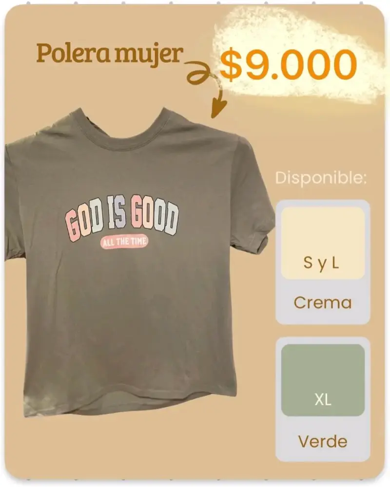Polera mujer con diseño de fe en varios colores - 2