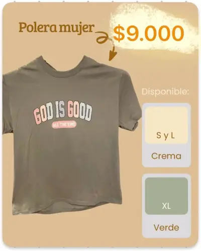 Polera mujer con diseño de fe en varios colores - miniatura 2
