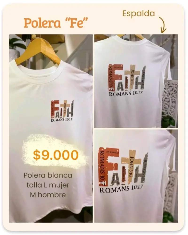 Polera mujer con diseño de fe en varios colores - 4