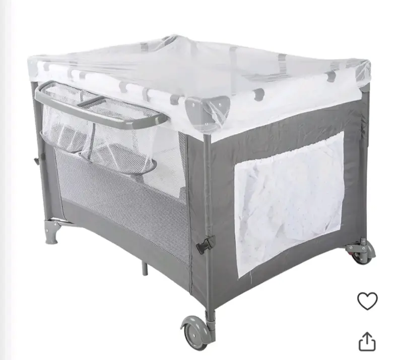 Cuna corral portátil Infanti gris con ruedas - 2