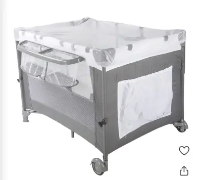 Cuna corral portátil Infanti gris con ruedas - miniatura 2