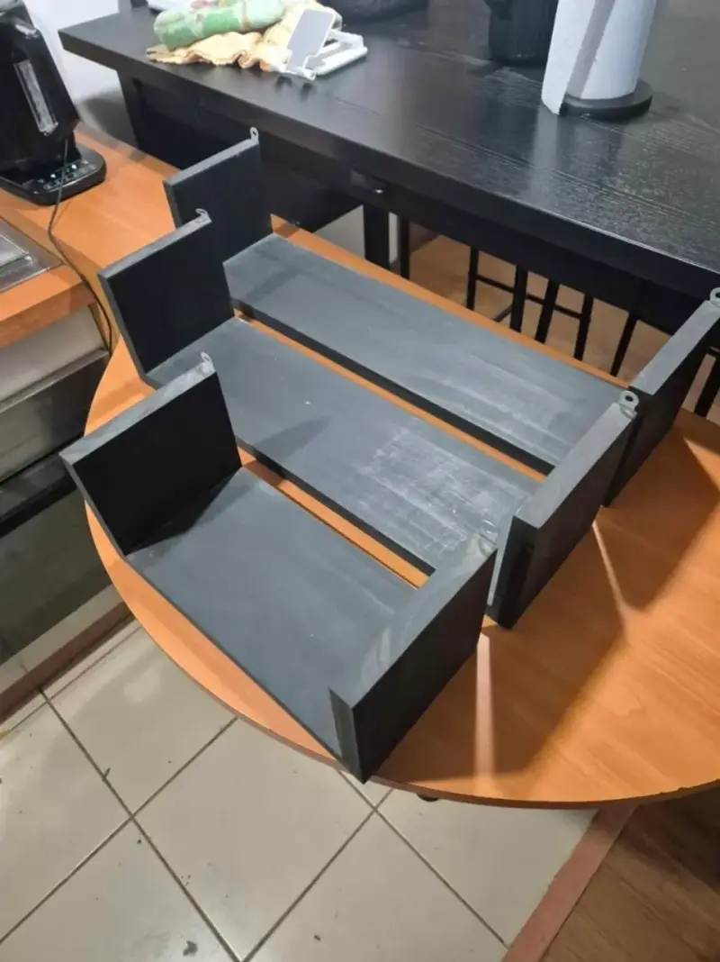 Set de 3 repisas de madera como negro - 1
