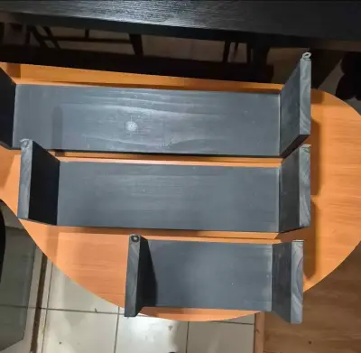 Set de 3 repisas de madera como negro - miniatura 2