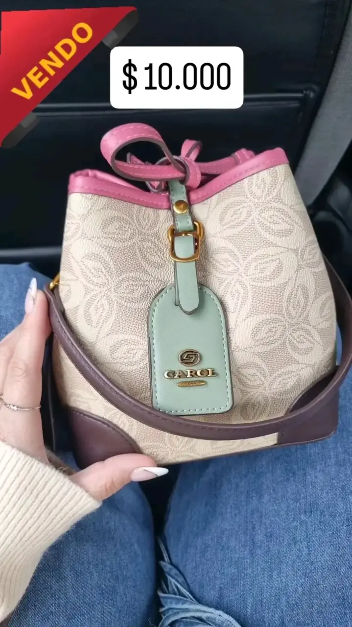 Bolso de mano Carol beige y rosa