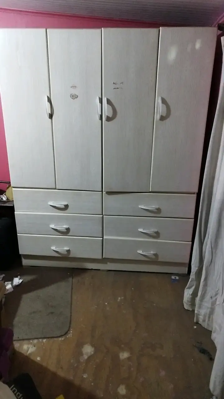 Ropero de madera con cajones y puertas - 6