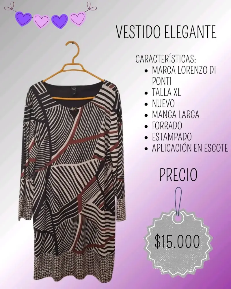 Vestido elegante estampado Lorenzo Di Ponti