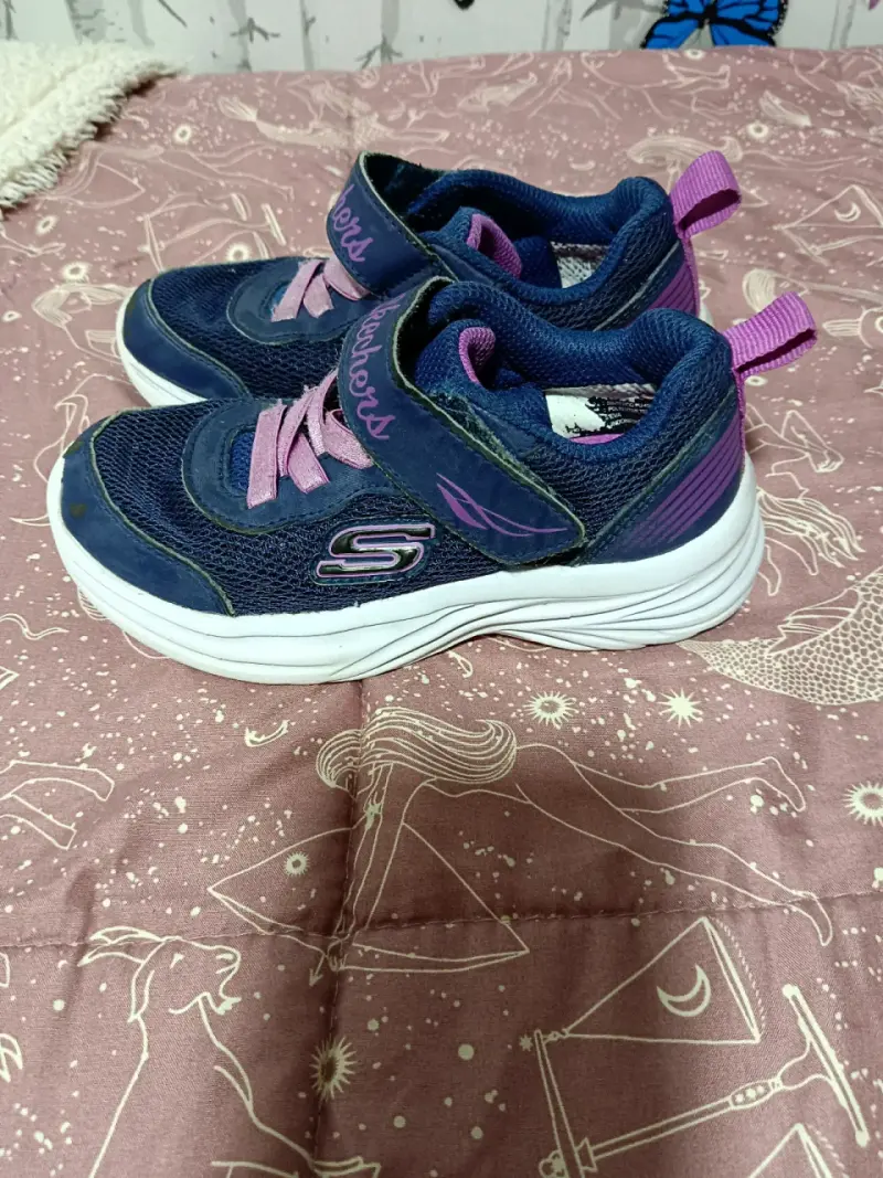 Zapatillas Skechers para niños azul y rosa - 2