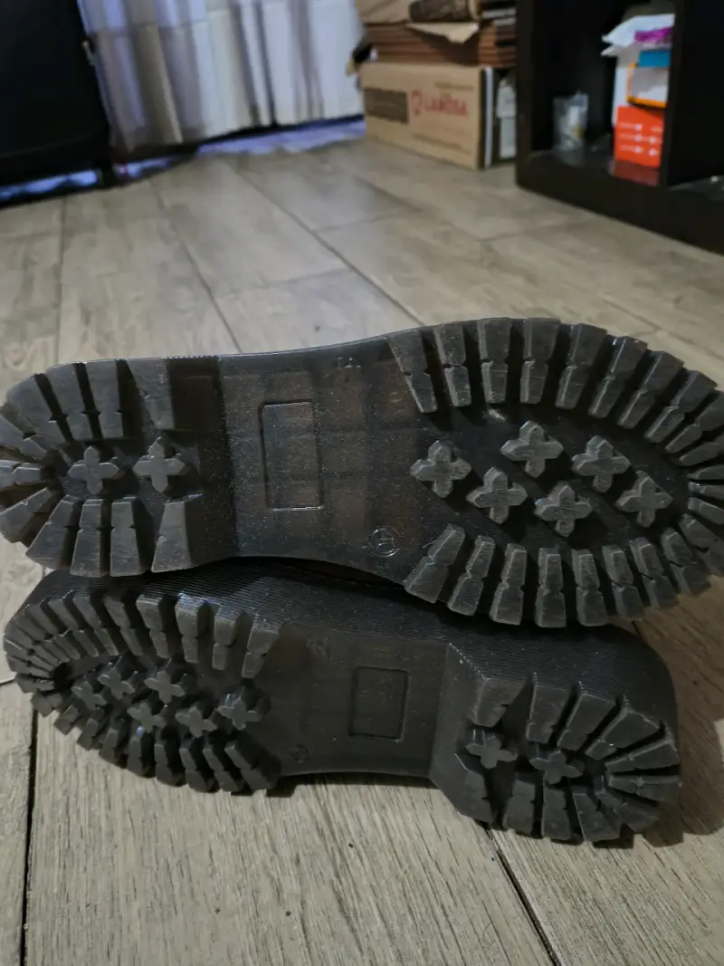 Botas de cuero marrón con cordones - 2