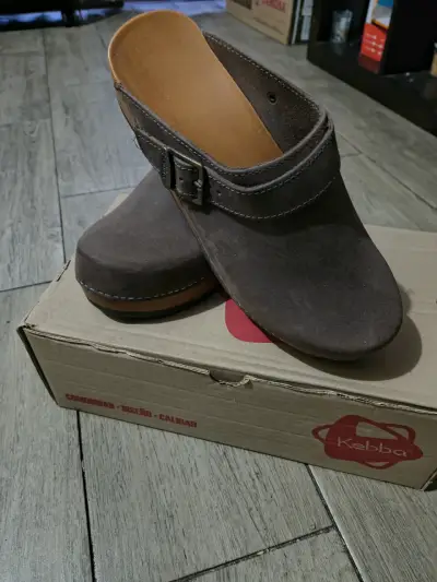 Zuecos de cuero marrón Kebba con hebilla - miniatura 2
