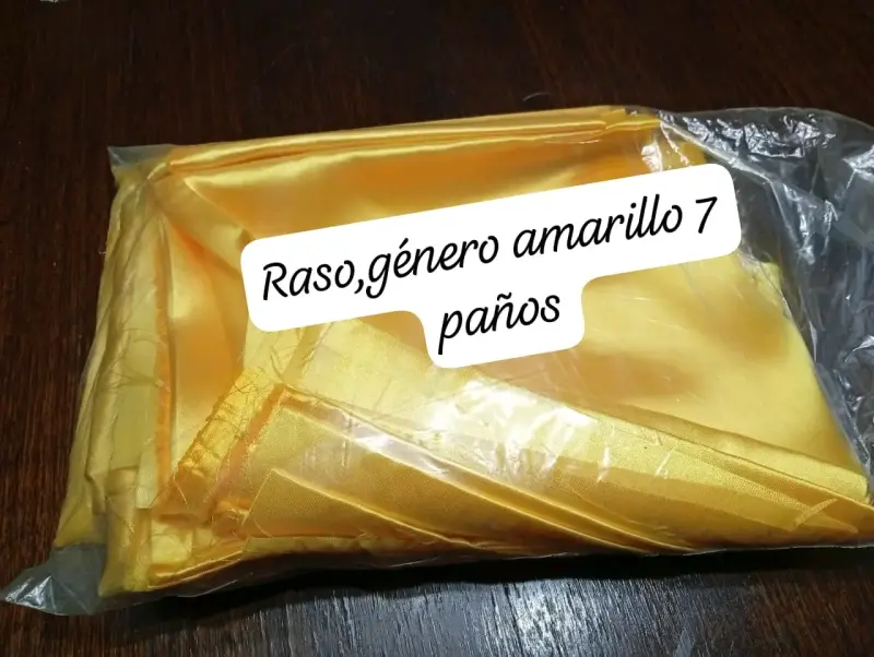 Tela de raso amarillo 7 paños