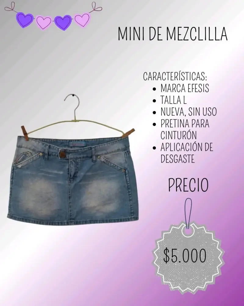 Mini falda de mezclilla Efesis talla L