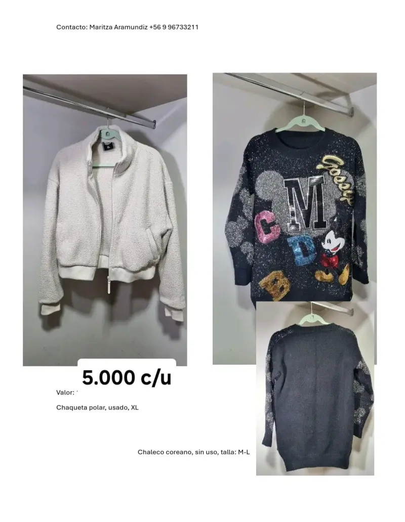 Chaqueta Polar Blanca Talla XL